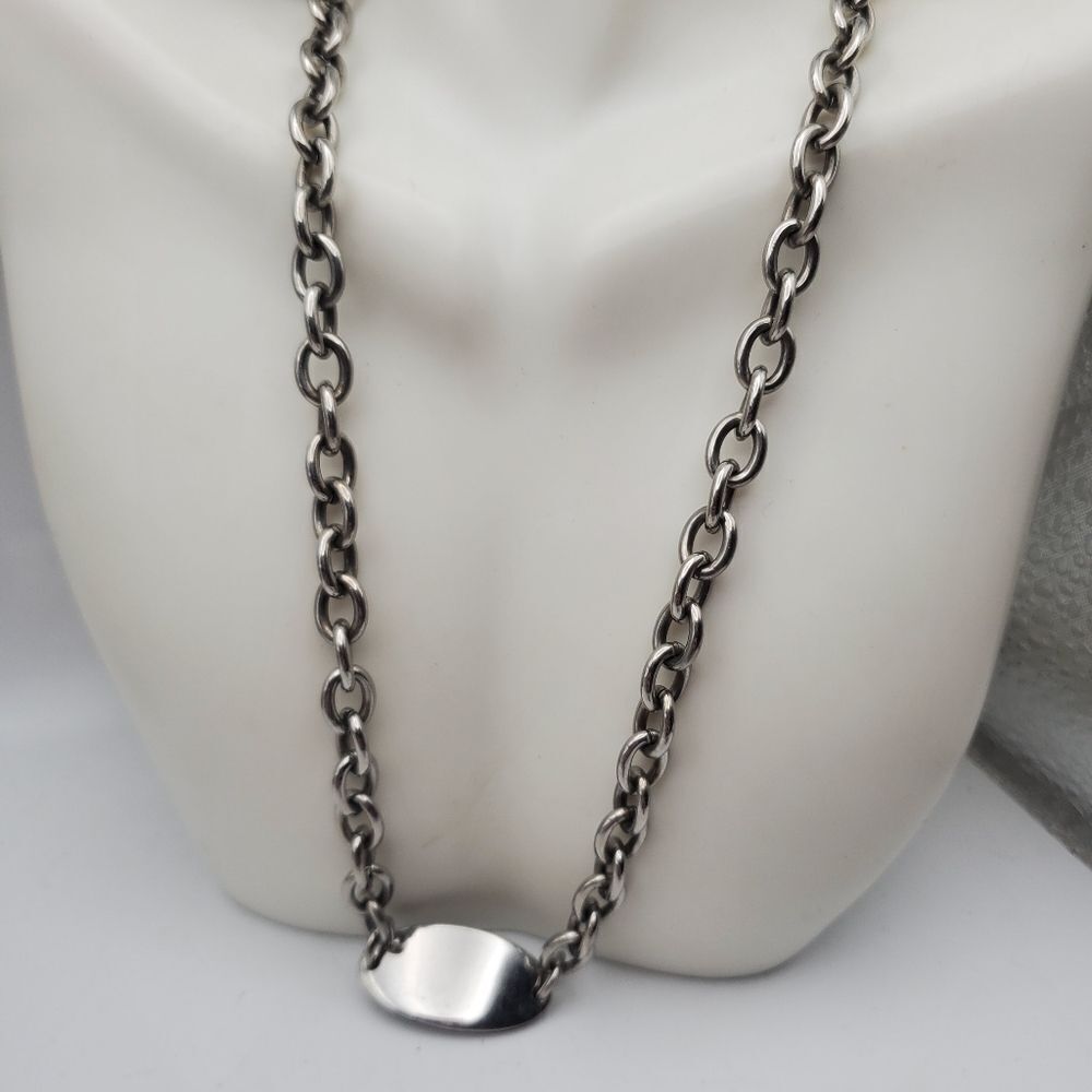 Edforce stainless steel simplistic bar necklace unisex jewelry masculine or fem